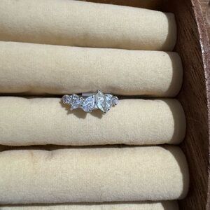 Stunning Silver Women's Ring with Crystal Accents